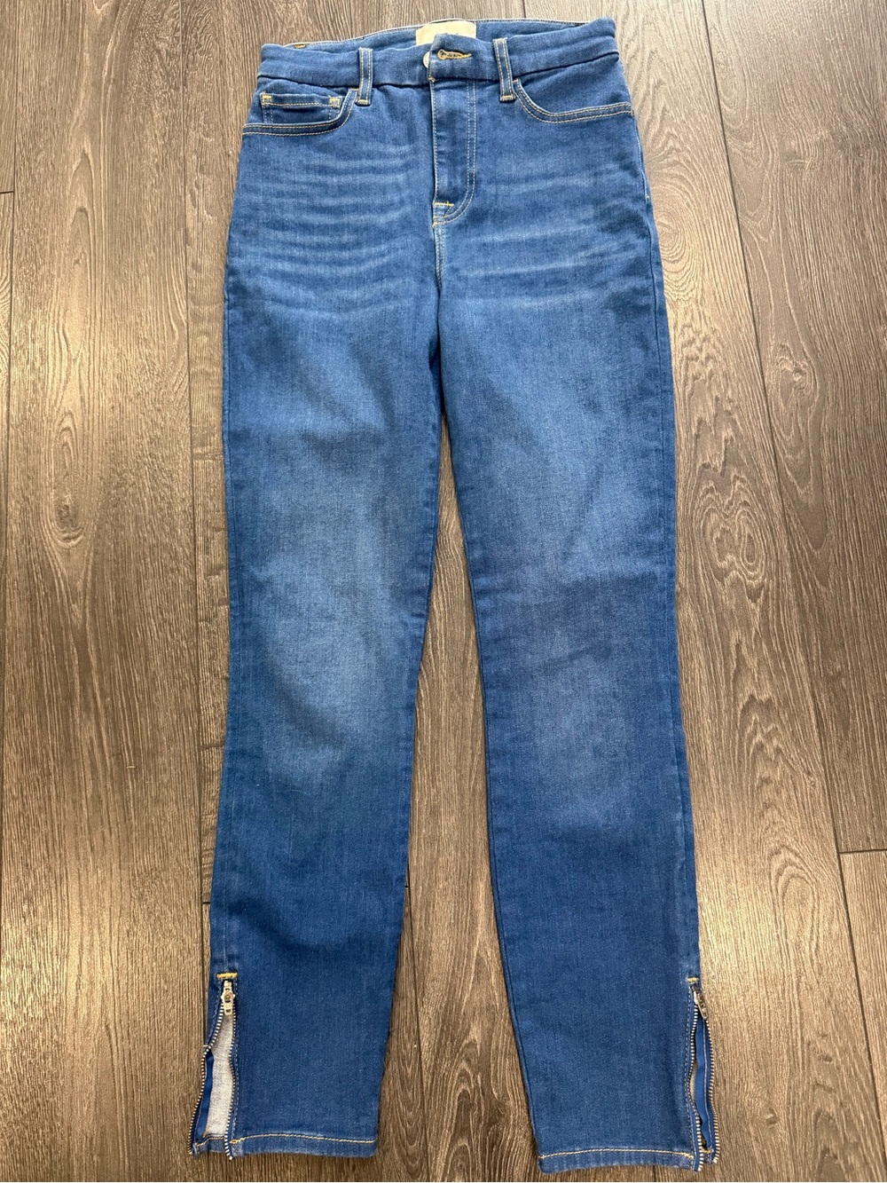 7 for all Mankind (ultra high rise) Woman’s  High-Rise Blue Jeans with Ankle Zip